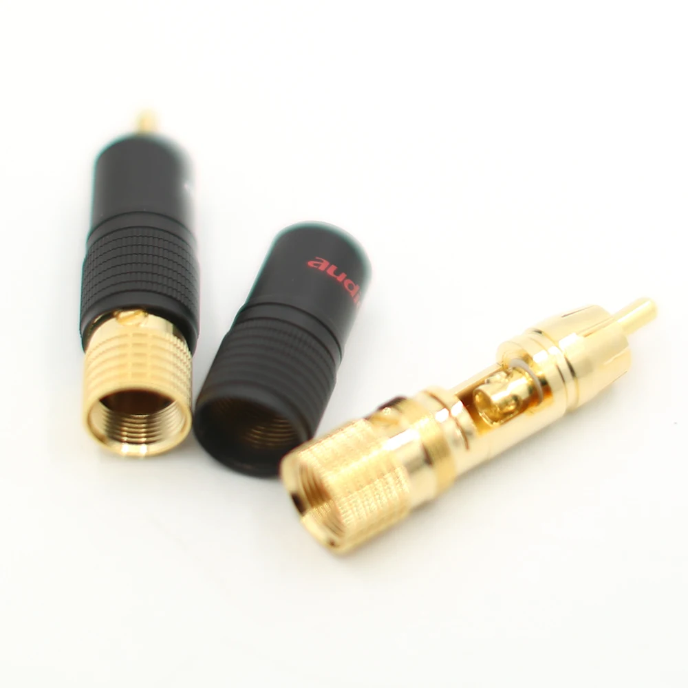 Hi-Fi аудио 24K позолоченный винт с блокировкой RCA штекер кабель динамик разъем |