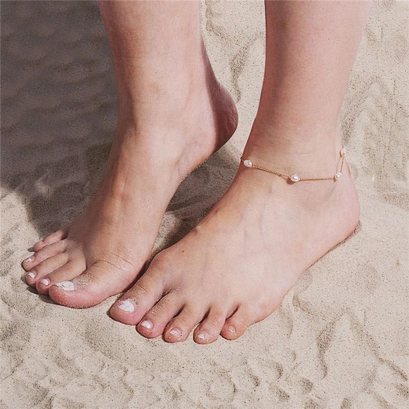 SOHOT Новое поступление минималистичный стиль имитация жемчуга женские ножные