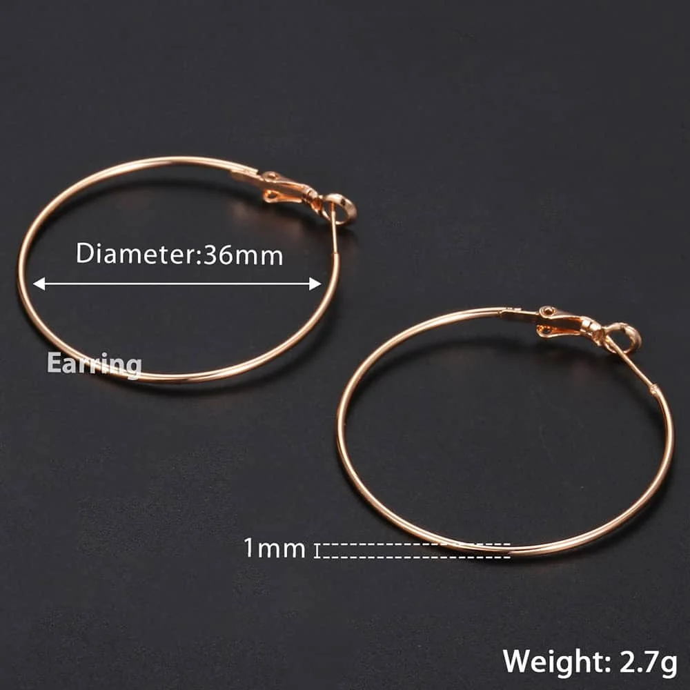 3pairs 4mm Flat Hoop Earrings for Women Silver Gold Filled Polished Round Circle Hoops Earrings Gift Diameter 20/40/60mm LGEM24