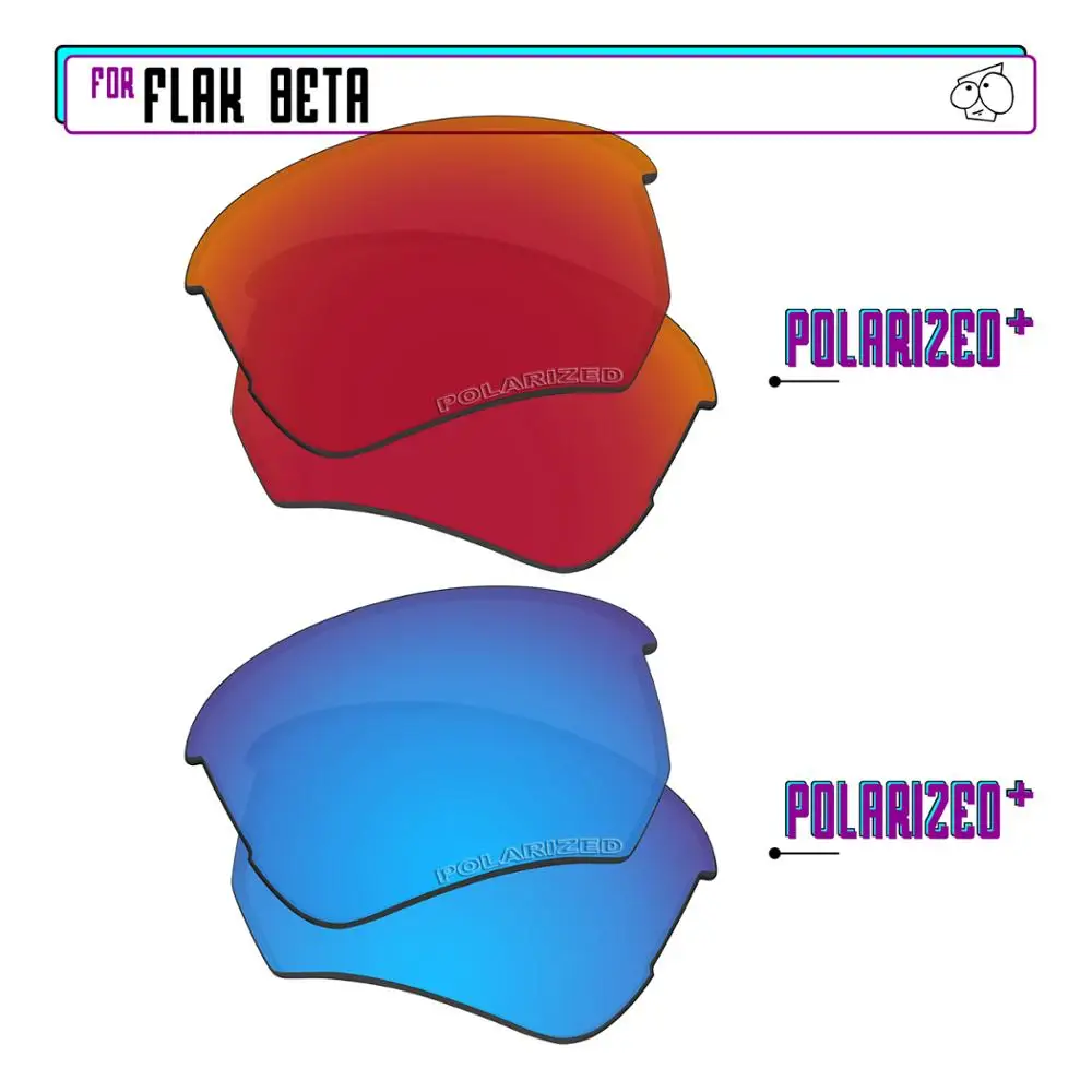 EZReplace Polarized Replacement Lenses for - Oakley Flak Beta Sunglasses - BlueP Plus-RedP Plus