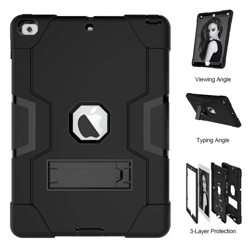 

Heavy Duty Hybrid Shockproof Case for iPad 9.7 2018 2017 A1822 A1823 A1893 A1954 Kids Cover for iPad 6th 5th Generation Funda