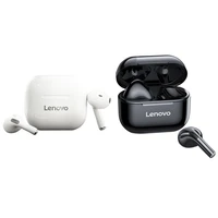 2set lenovo lp40 tws earphone bluetooth 5 0 wireless headphone stereo bass noise with mic black white