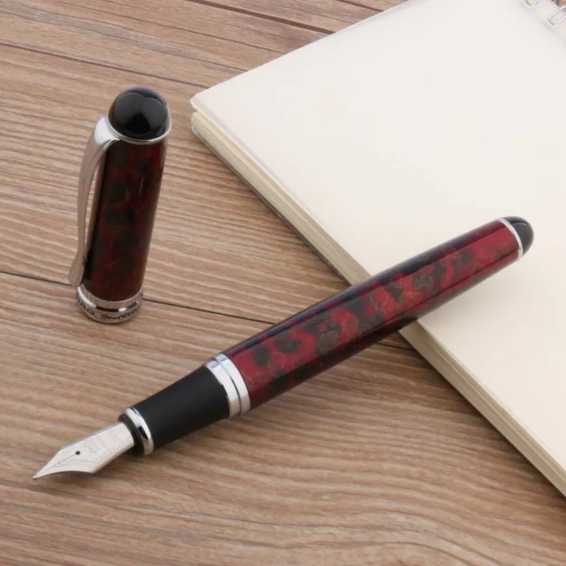 JINHAO X750 металлическая Яркая Серебряная перьевая ручка - Цвет: A4