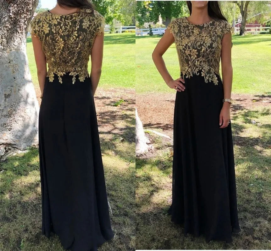 

Mother of the Bride Dress 2021 Elegant Jewel Neck Floor Length Chiffon Lace Short Sleeve Appliques Groom Party Gown Vestidos