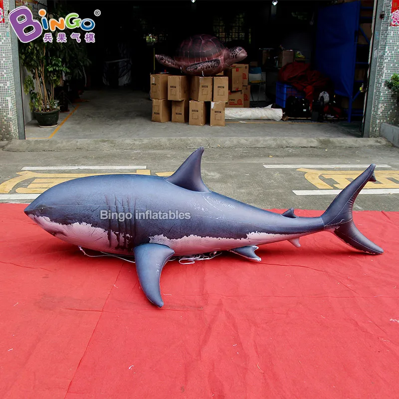 

STRONG MATERIAL PVC 2.5m length inflatable shark model aerated bespoke Ocean theme air sealed shark decoration toy