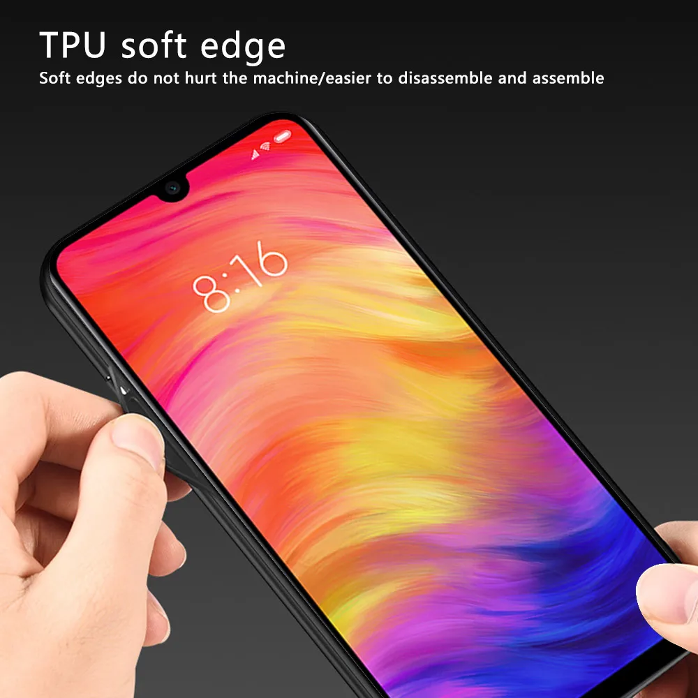 Для Xiaomi Redmi Note 7 Pro Not 7S чехол для задней панели тонкий ПК + ТПУ тканевый кожаный