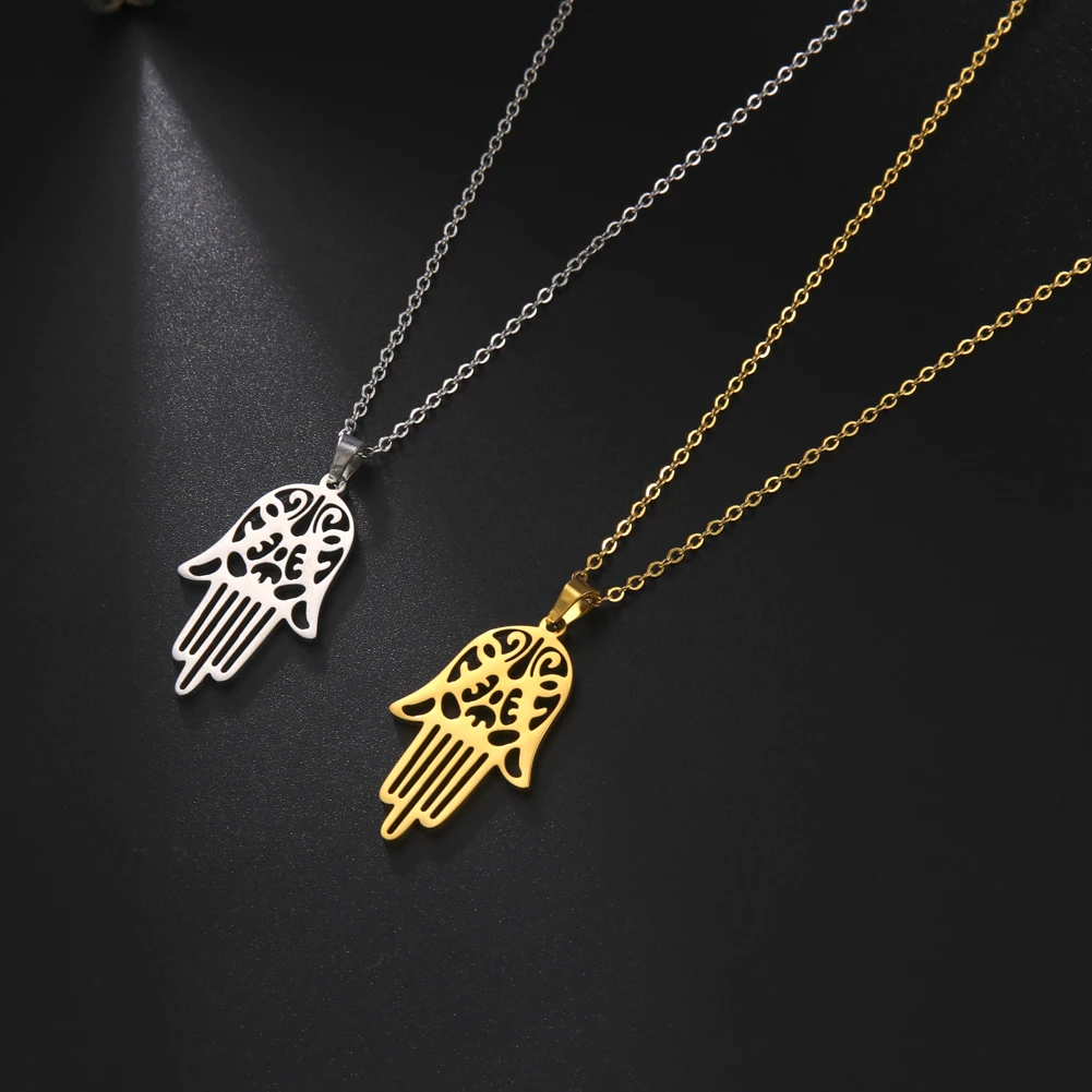Teamer Кулон рука Хамса Fatima ожерелье из нержавеющей стали для мужчин и женщин защита