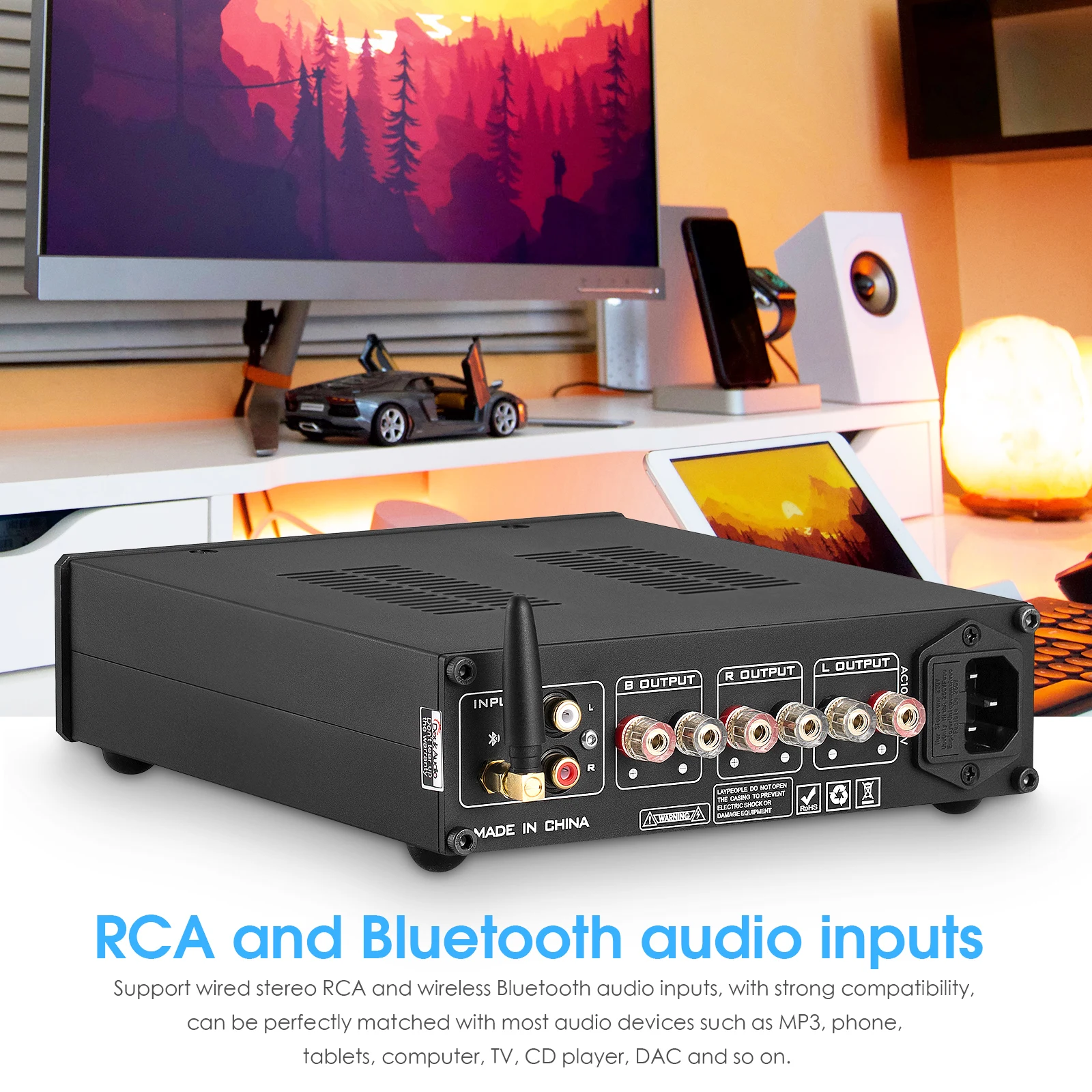Nobsound HiFi 2.1 Channel Digital Amplifier Bluetooth 5.0 Receiver Home Stereo Subwoofer Power Amp 300W*2+600W | Электроника