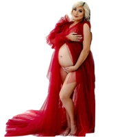 plus size red maternity dress for photoshoot chic kimono pregnant party sleepwear women bathrobe nightgown robe cheap