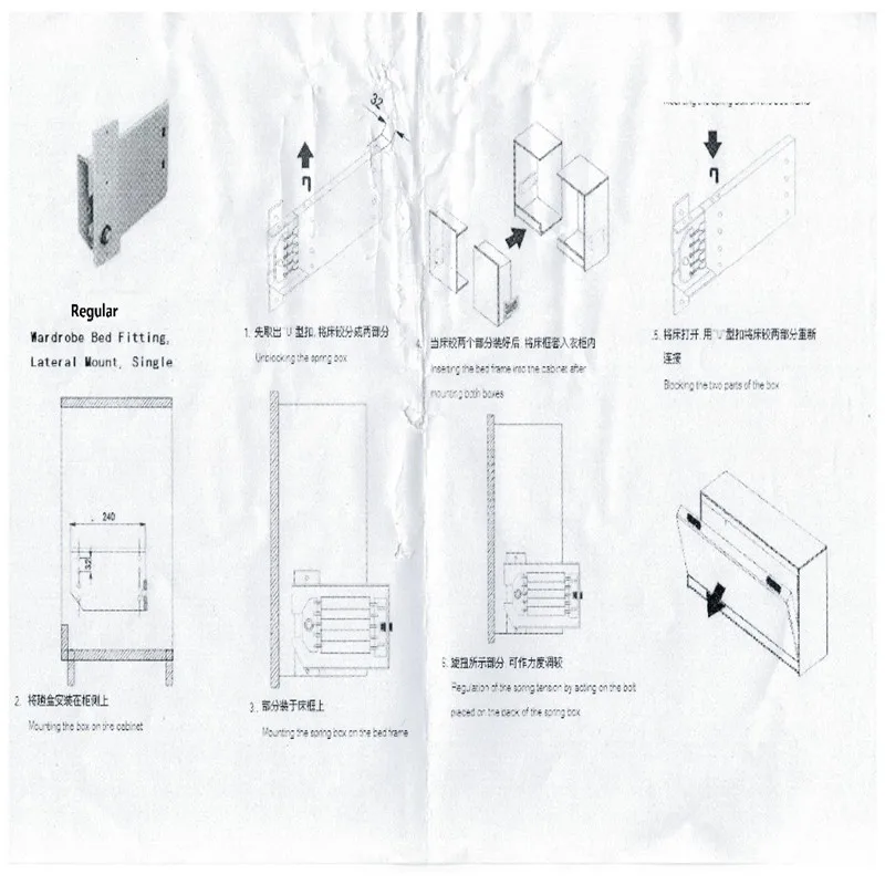 Лучшие DIY Мерфи стенная кровать аппаратный Комплект складной механизм кровати