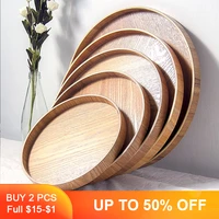 japanese style round wooden tea table tray coffee snack food meals serving tray traditional food server dishes drink platter