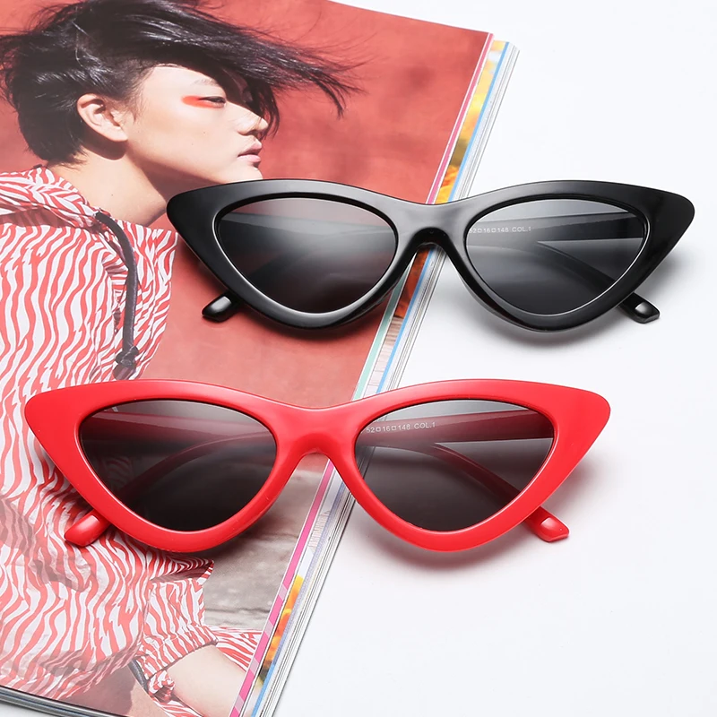 Солнцезащитные очки кошачий глаз женские винтажные пикантные маленькие