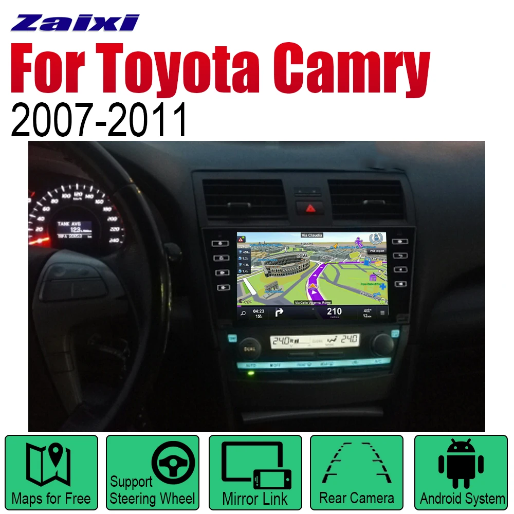 ZaiXi Авто Радио 2 Din Android Автомобильный плеер для Toyota Camry 2007 ~ 2011 gps Навигация BT Wifi