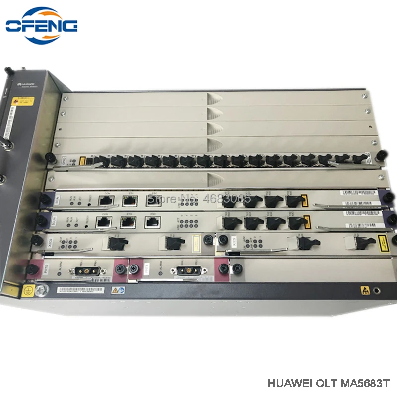 

Huawei MA5683T OLT устройство 2 * X2CS 10G uplink + 2 * SCUN плата управления + 2 * PRTE плата питания постоянного тока + 8 портов GPBD B + C ++ сервисная плата