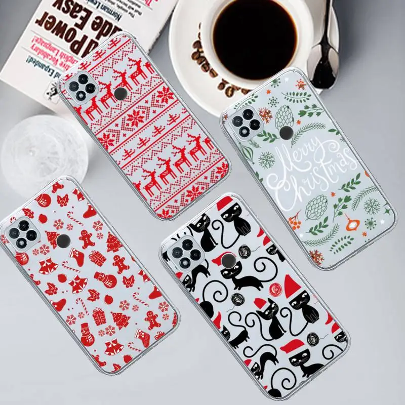 

Merry Christmas gift light Phone Case Transparent for Xiaomi redmi note 8 9 10 11 t lite pro ultra mix 4 k40
