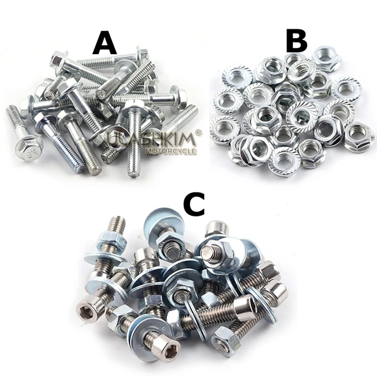 

Free Shipping Universal Motorcycle Exhaust Muffler Escape Screws Nuts For Honda Suzuki Yamaha Kawasaki BMW