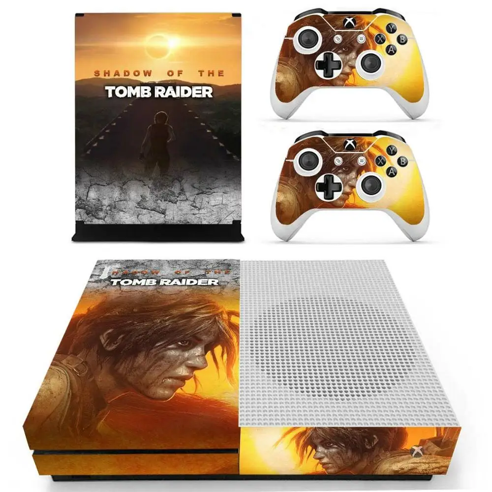 Tomb Raider наклейка s для Xbox One S виниловые наклейки кожи Pegatina one тонкая консоль и два