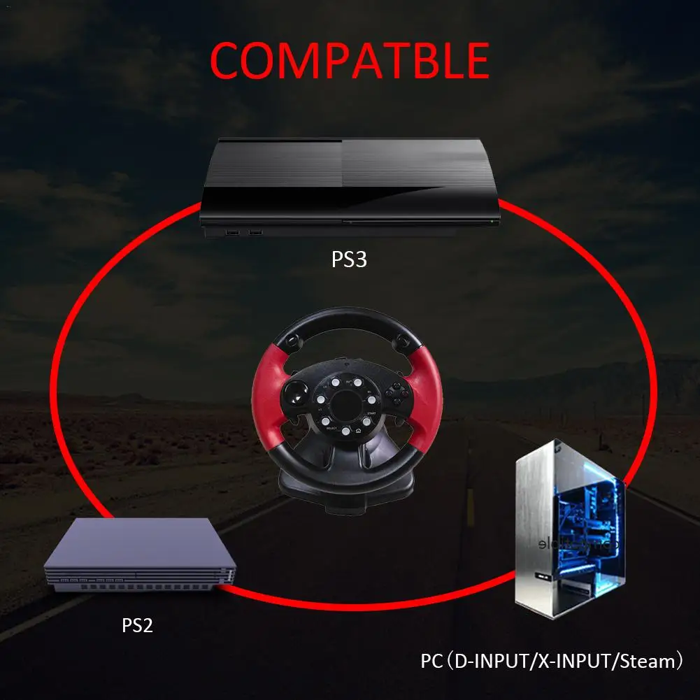 Геймпад для FT33D3 D7 Series с углом поворота 200 градусов двойной мотор вибрацией PS 3/PS 2/PC