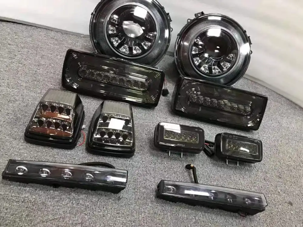 

RQXR led headlight daytime running light fog lamp turn signal tail light for mercedes benz w463 G500 G63 G350 G55