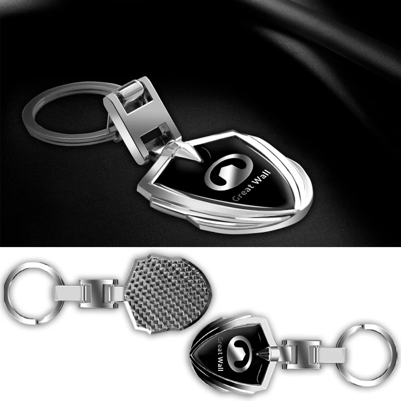 

1pcs Car styling Car Metal Aluminum Badge Key Ring Key Chain Car Goods For Great Wall Hover H5 H3 Safe M4 Wingle Deer Voleex C30