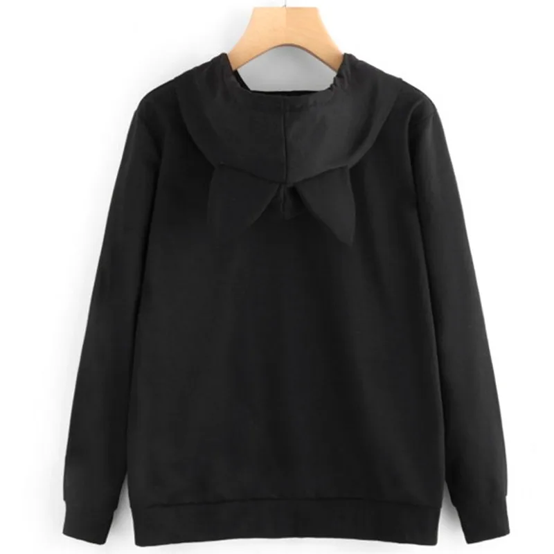 Толстовки в стиле Харадзюку Женская Повседневная Милая рубашка Kwaii с капюшоном и