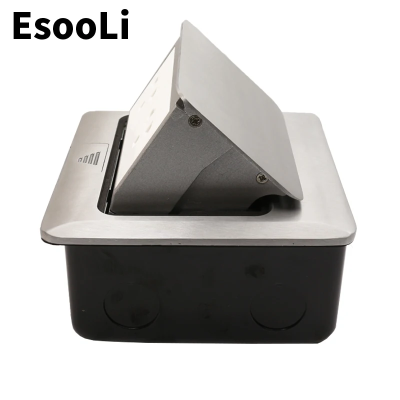 Миниатюрная алюминиевая панель всплывающая розетка для пола США/Таиланда