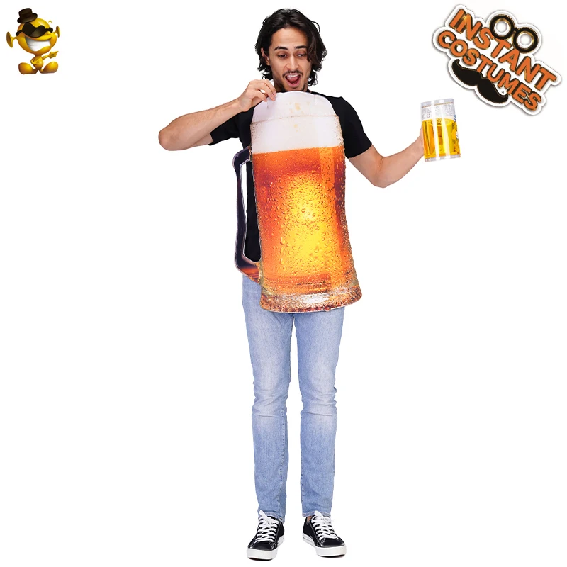 Парные костюмы унисекс для взрослых косплей забавная туника с пивной бутылкой на