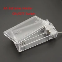 10pcs 2 aa battery holder box case with switch new aa battery holder box case with switch transparent