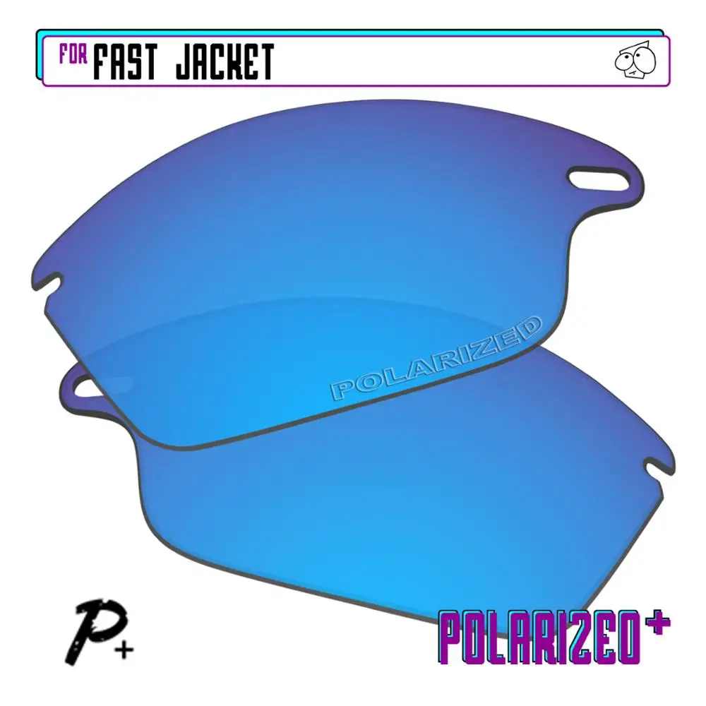 EZReplace Polarized Replacement Lenses for - Oakley Fast Jacket Sunglasses - Blue P Plus