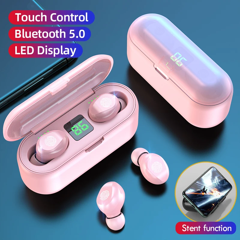 

TWS Bluetooth Earphones 2000mAh Charging Box Wireless Headphone 9D Stereo Sports Waterproof Earbuds Headphones With Microphone