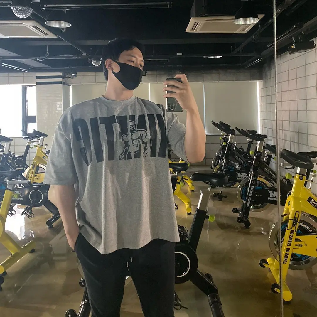 Футболка мужская с принтом Повседневная Свободная тренировочная рубашка