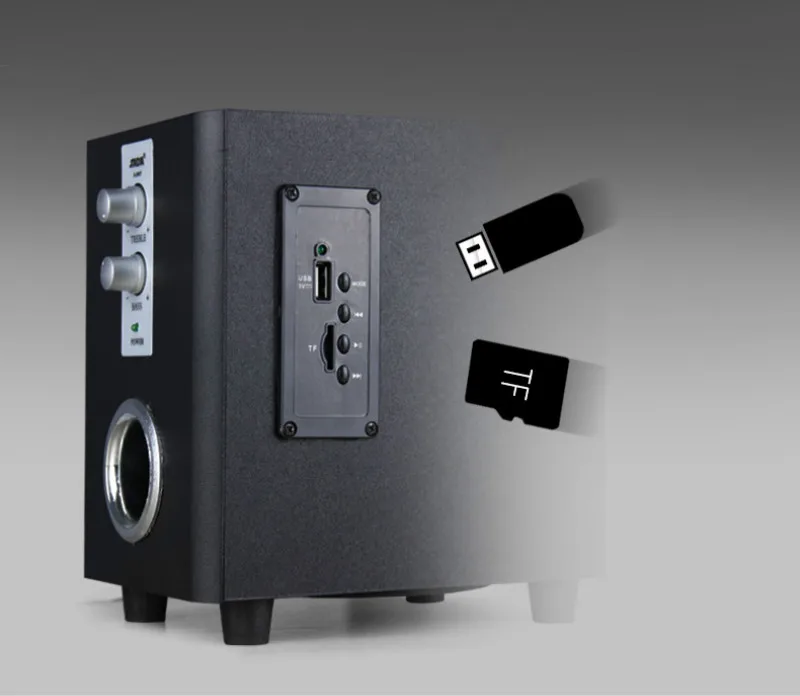 Комбинация Bluetooth беспроводной динамик сабвуфер стерео бас ПК USB Компьютерные колонки Поддержка TF карта U диск сада Q1