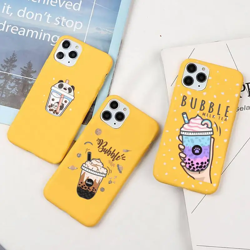 

Pearl BOBO Milk Tea Phone Case For IPhone 12 Pro Max 6 6s 7 8 Plus XS XR 12mini Se 2020 Iphone 11 Pro Max Candy Case