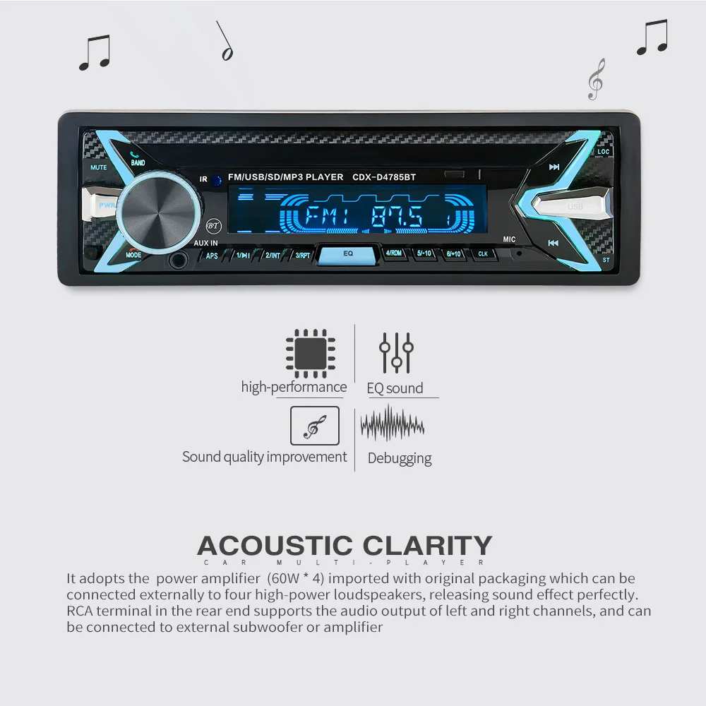 12 в 1 Din Bluetooth Автомагнитола аудио стерео MP3 плеер 7 цветов светильник Передняя съемная Панель Поддержка SD/FM/AUX/USB