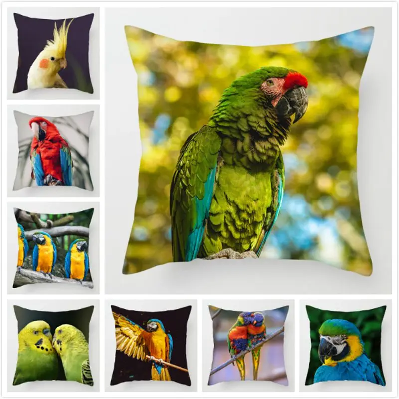 Fuwatacchi наволочки с дикими животными милые попугаями для домашнего стула дивана