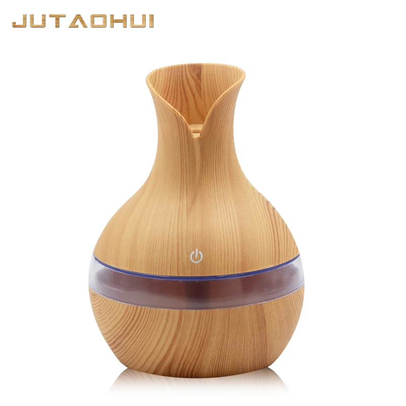 USB 003 Electric Ultrasonic Air Humidifier Aroma Diffuser Essential Oil Aromatherapy 7 Color LED Cool Mist Maker for Office Home - Цвет: 024-light wood-300ml