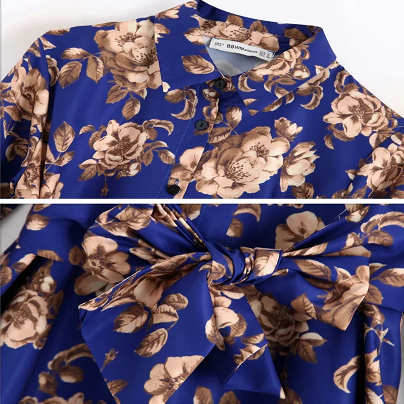 

Dress fashion long-sleeved printed women's dress high-end slim slim temperament women's dress casual dress