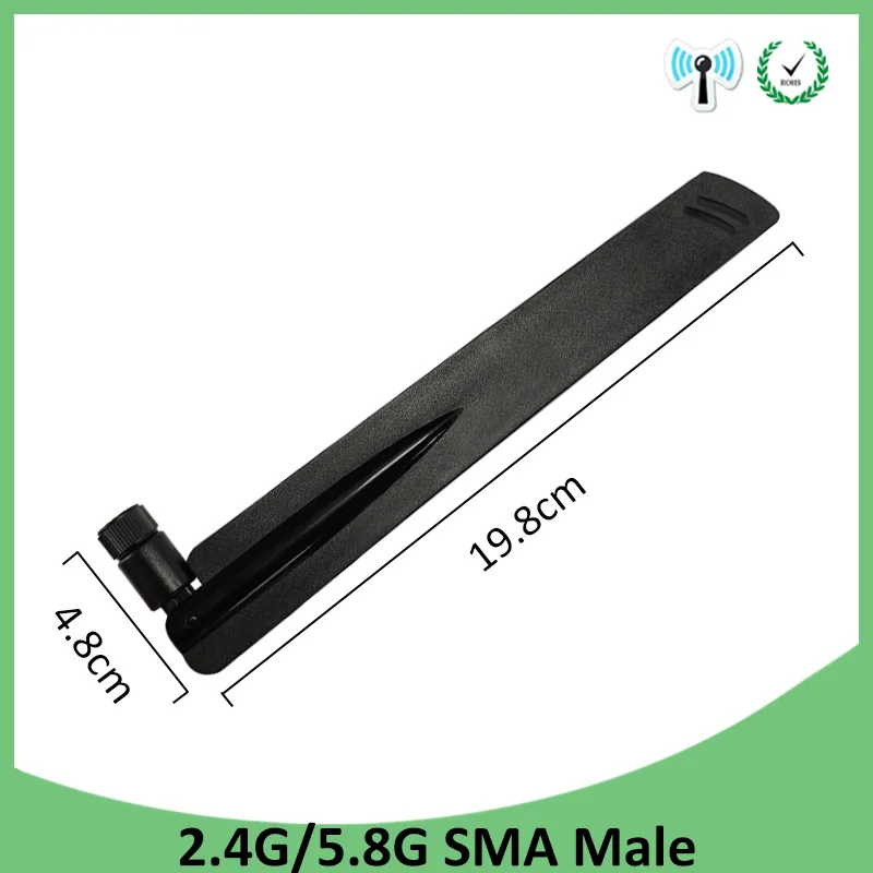 EOTH 10pcs 2.4g 5.8g antenna 8dbi sma male wlan wifi dual band antene router antena ipex 1 SMA female pigtail Extension Cable