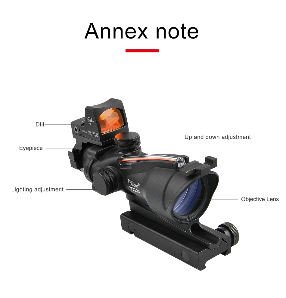 Trijicon ACOG 4X32 прицел Cahevron сетка волокно зеленый красный с подсветкой RMR Mirco Красный точка зрения тактический охотничий прицел
