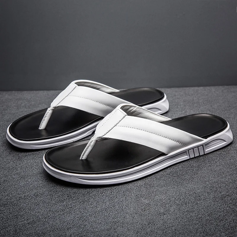 

Men's Flip-flops Man Beach Flip Flops Slippers Men Leather Designer Zapatillas Trabajo De Andar Por Casa Hombre Rubber