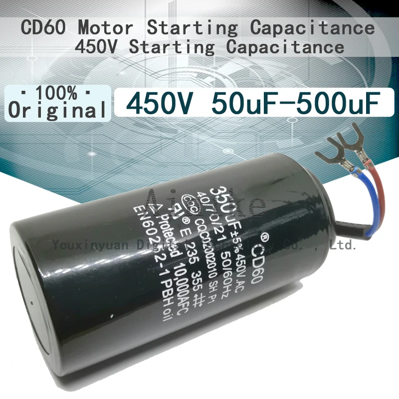 Пусковая Емкость двигателя CD60 450 в 50 мкФ Ф 75 100 150 200 250 300 350 400 500 пусковая |