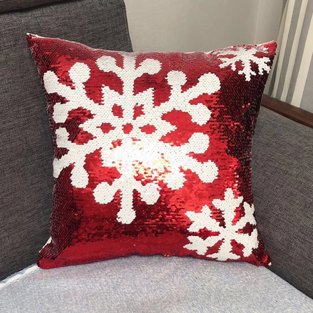Новогодней тематики Волшебные двусторонние блестки наволочка с блестками Чехлы