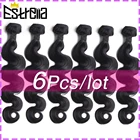 Объемная волна, человеческие волосы, пучки, бразильские волосы, плетение, пучки, предложения, 8-26 дюймов, натуральный цвет, 6 шт.лот, Remy волосы для наращивания, человеческие волосы