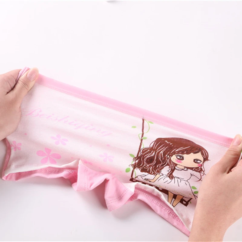 Трусы боксеры для девочек 8 шт./лот хлопковые дышащие с рисунком нижнее белье