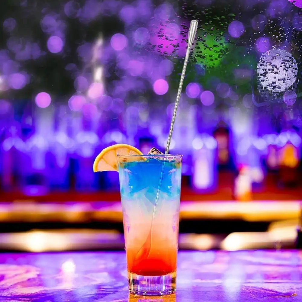 Стальная ложка в форме капли воды с тонкой нитью для барной стойки Коктейльная