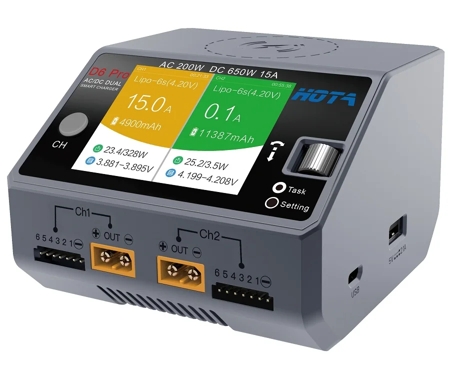 HOTA D6 Pro умное зарядное устройство AC200W DC650W 15A для Lipo LiIon NiMH батареи iPhone Samsung