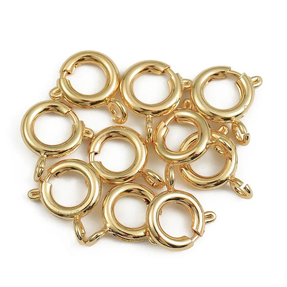 Пружинные застежки для колец с открытым соединительным кольцом позолоченные 18