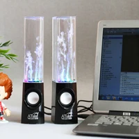 led light dancing water music fountain light speakers for pc laptop phone portable desk stereo water dancing speaker
