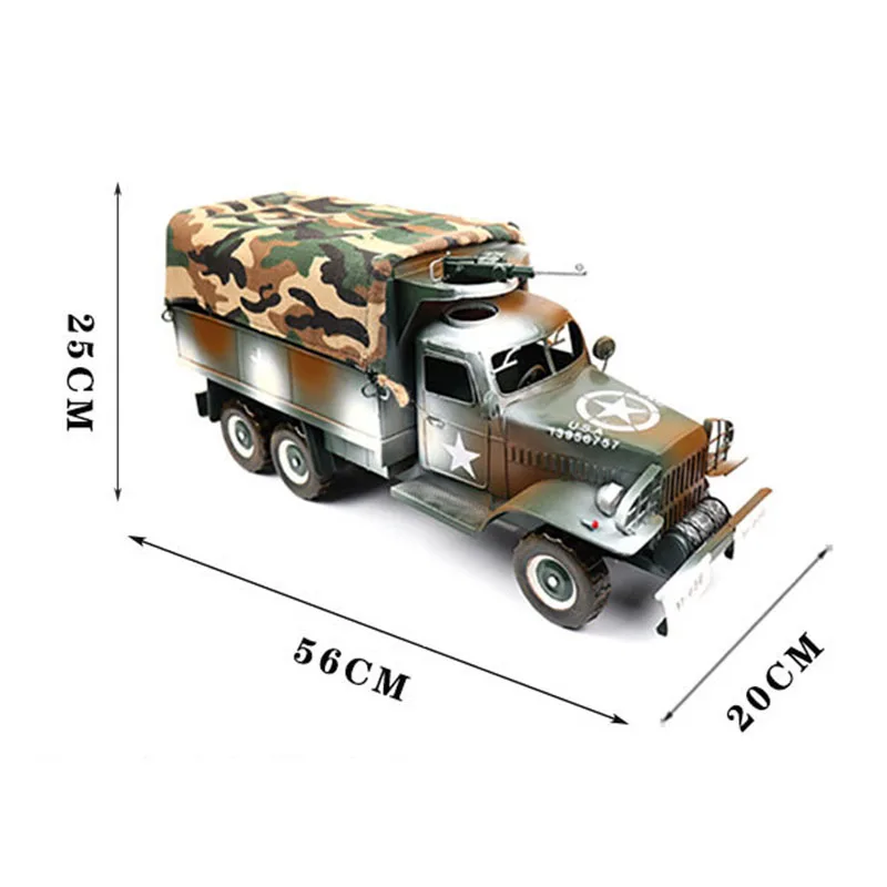 

Simulation Dodge Military Transport Military Vehicle Diecast Iron Handicrafts Retro Nostalgia Bar Office Desktop Decoration Gift