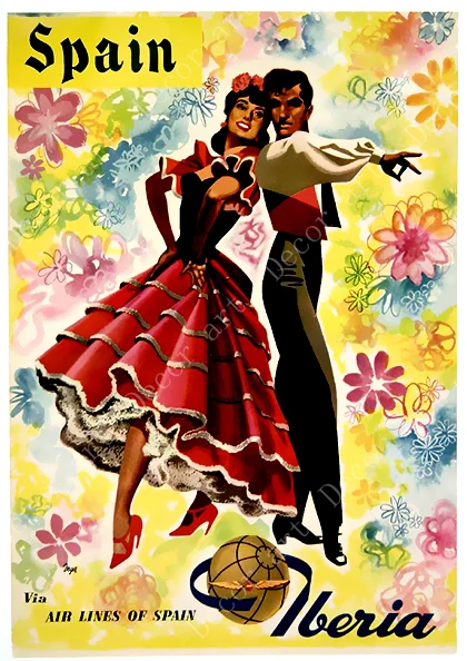 Испания путешествия холст живопись винтажные настенные постеры из крафт бумаги